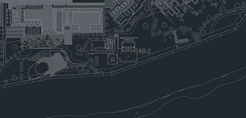 Hotel Site Plan CAD Drawing showing ROLVA Low Voltage System Integration